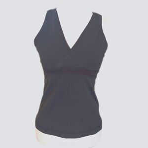 Lululemon charcoal gray deep v-neck crossover athletic tank top, 6